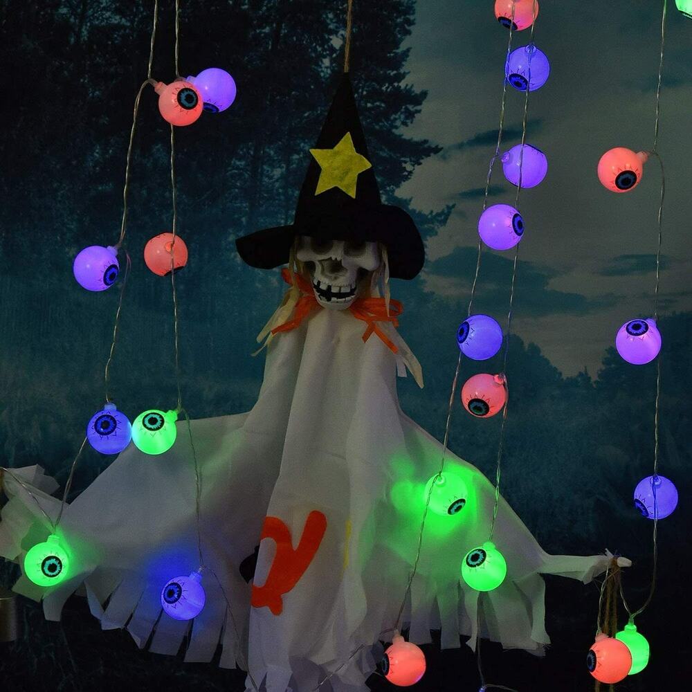 Halloween Eyeball String Lights 16.4ft Eyeball Decorative String Lights 30 LED